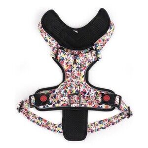 Roses And Poetry Dog Harness For Outdoor Use  Refelective Camo White Size L